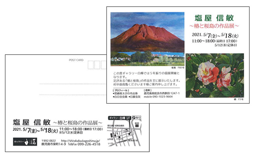 椿と桜島の作品展
